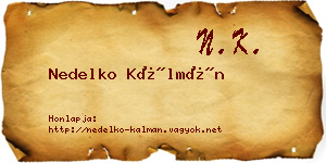 Nedelko Kálmán névjegykártya
